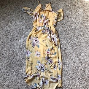 Chiffon high-low maxi dress in floral print